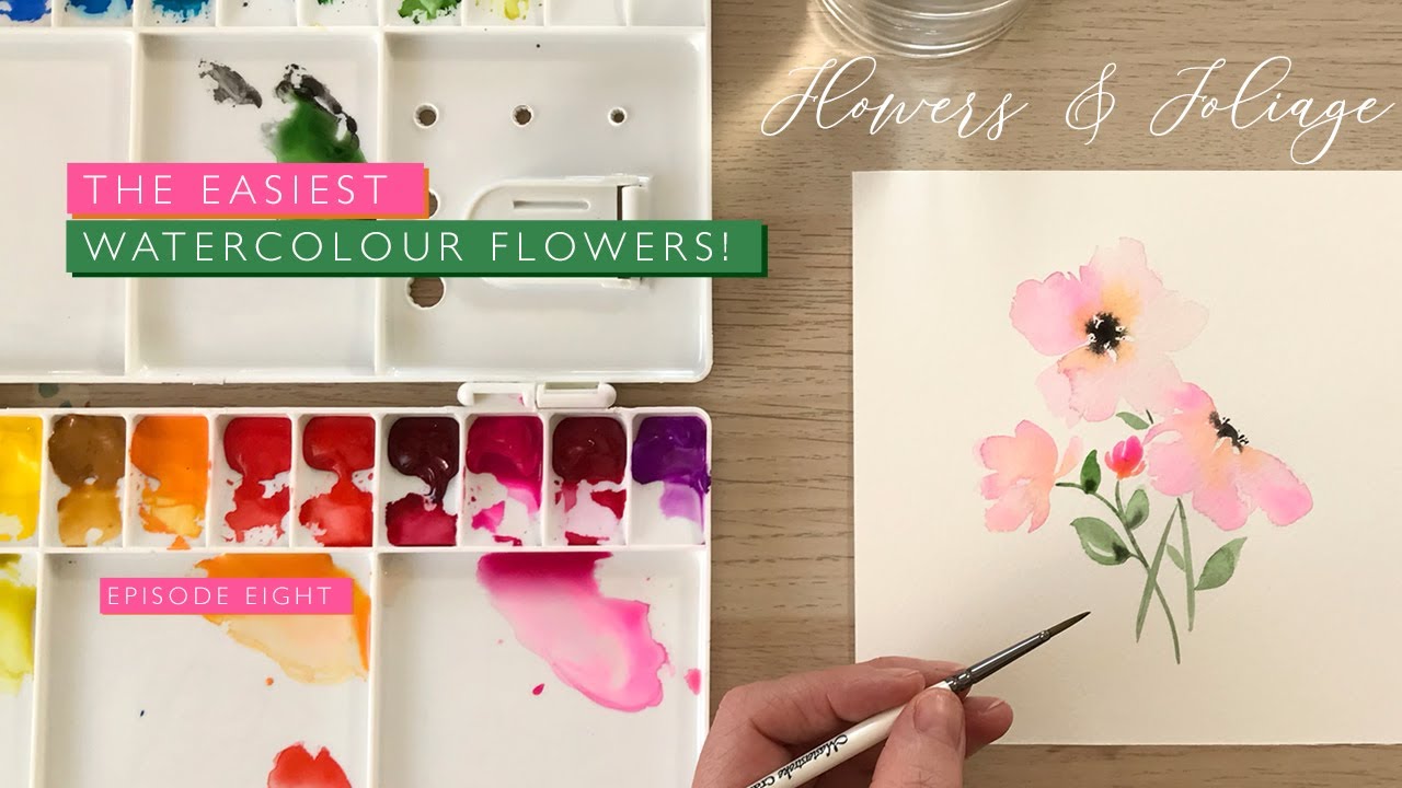 The Easiest Watercolour Flowers | Watercolour painting for beginners