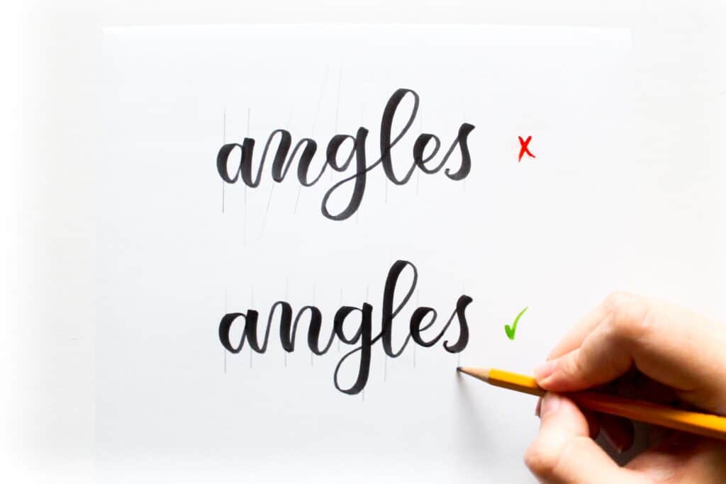 Calligraphy tip 2: angles