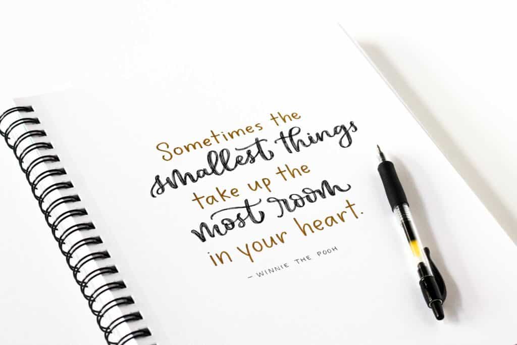 hand lettered quote