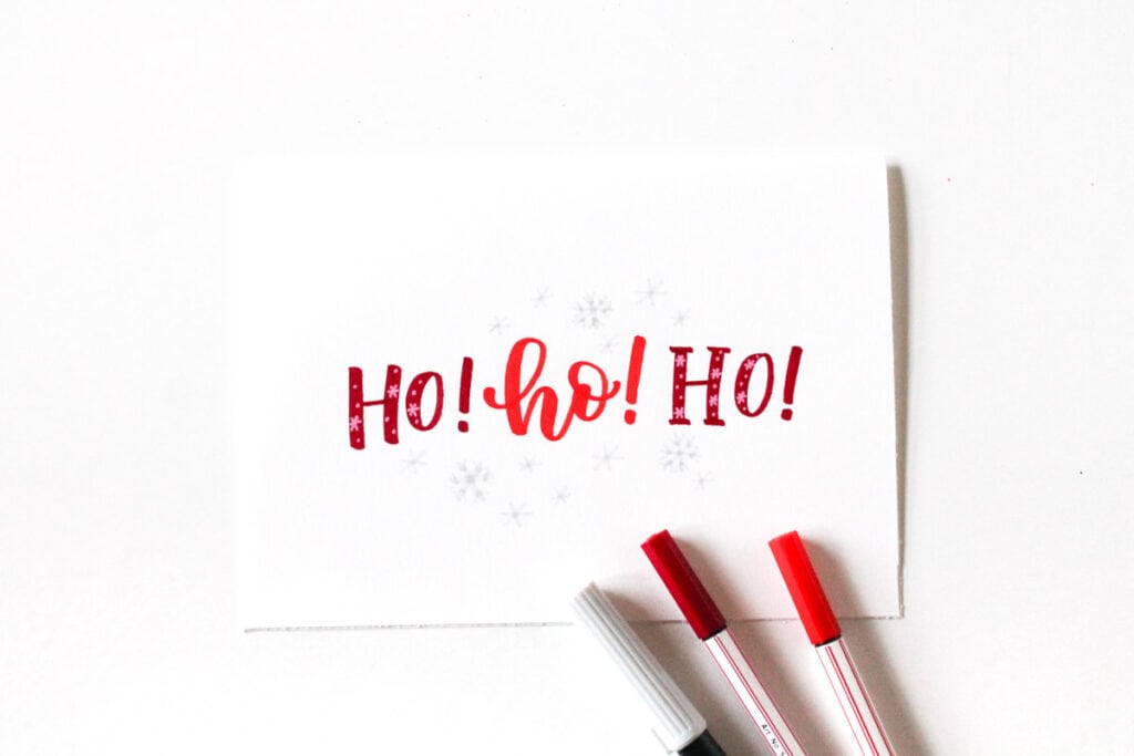 Ho ho ho DIY Christmas card lettering