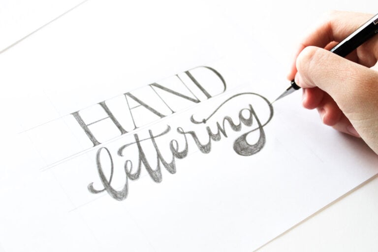 hand lettering written in pencil