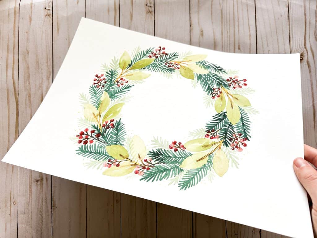 Step by Step Watercolor Christmas Wreath Tutorial (easy and fun!) - By ...