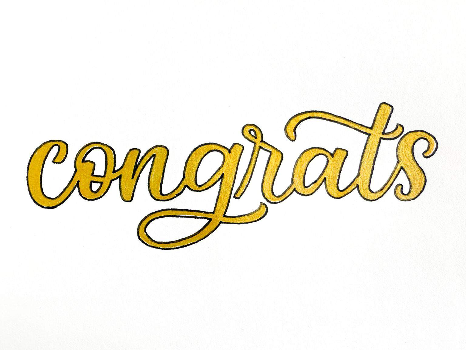 Metallic Gold Lettering With Black Shadow Tutorial - By Heidi Grace